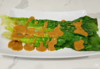 Grilled Romain with Creamy Sweet Mustard Dressing